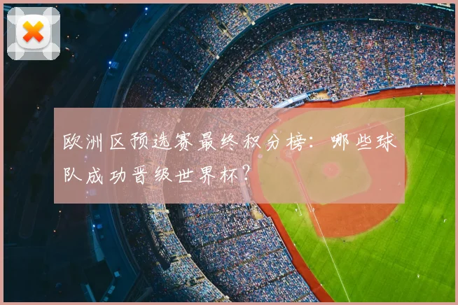 欧洲区预选赛最终积分榜:哪些球队成功晋级世界杯?